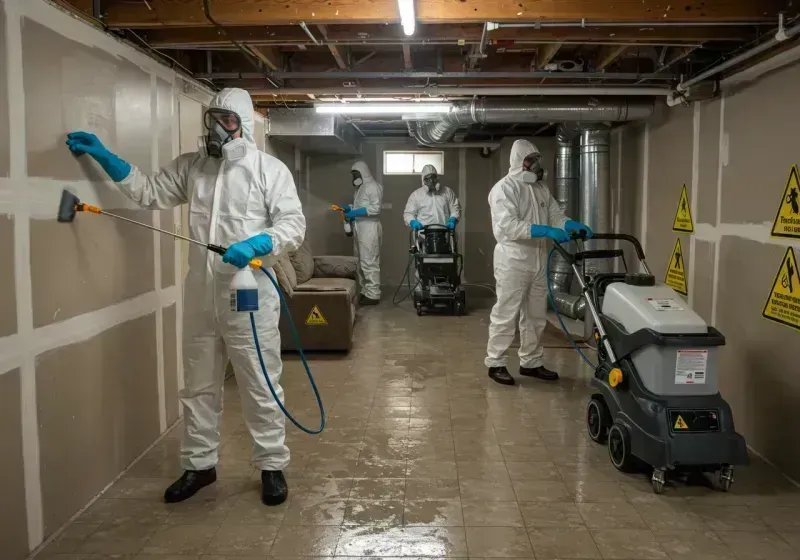 Basement Moisture Removal and Structural Drying process in Banks Springs, LA